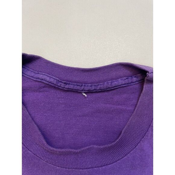 VINTAGE Dallas Cowboy Embroidered T-shirt Men Large Purple 90s Single Stitch - Picture 8 of 9